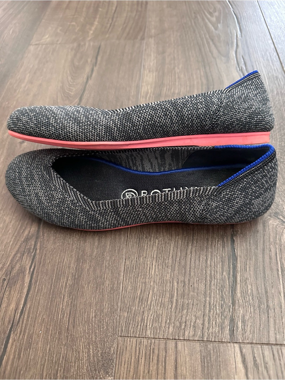 Rothy's “The Flat” Round Toe Charcoal Gary Birdseye - Picture 2 of 6